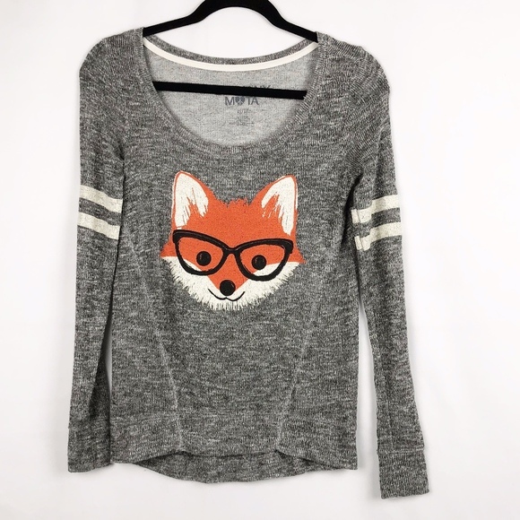 Bethany Mota Tops - Bethany Mota Nerdy Fox Long Sleeve Top in XS